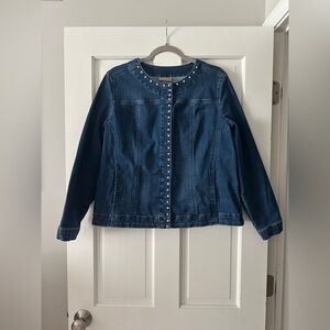 Chico’s Embellished Denim Jean Long Sleeve Jacket
